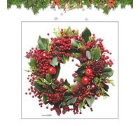 Bvizyelck Autocollants Muraux de Noël - Décalcomanie Artistique De Couronne De Noël | 38.9 Cm Autocollants Adhésifs De Vacances - pour la Chambre, le Salon, la Maison, la Cuisine, la Fête, et pour