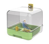 Bvizyelck Bain d'oiseaux pour Cage | Mangeoire à Cage Extensible,Bol Transparent 2 en 1 Nettoyage Rapide pour Intérieur ou Extérieur Jardin Terrasse Animalerie - Intérieur Extérieur Jardin Terrasse
