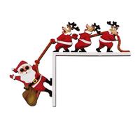 Bvizyelck Décoration De Porte d'angle De Noël - Sculpture Murale en Bois,Décoration de Fronton de Porte de Noël | pour Mur Chambre Salon Cheminée Fenêtre Cabinet Maison