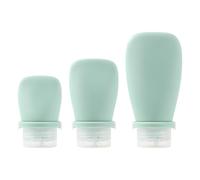 Bvizyelck Flacons de Toilette Format Voyage, Flacons de Toilette Rechargeables Portables Anti-Fuites, 3 Pièces Accessoires Cosmétiques en Silicone Vides pour Shampoing Gel Douche Lotion Corporelle