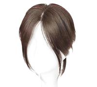 Bvizyelck Perruque à frange à huit caractères, perruque à frange sur la tête | Perruque à huit caractères pour femmes à franges frontales | Couvre la perruque synthétique de cheveux clairsemés et gris