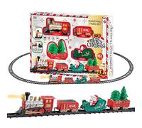 Bvizyelck Train De Noël - avec Piste D'Assemblage Lumineuse Et Sonore,Ensemble De Train Électrique pour La Saison des Fêtes | pour Interaction Parent Enfant Anniversaire Tout Petit Fête Festival