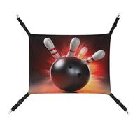 BVKWNTSA Convient pour toutes les saisons ! Hamac en toile imprimé boule de bowling pour animal domestique, lit suspendu pour chat et chien, respirant et confortable essentiel