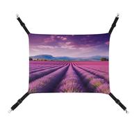 BVKWNTSA Convient pour toutes les saisons ! Hamac en toile imprimé champs de lavande pour animal domestique, lit suspendu pour chat et chien, respirant et confortable, essentiel