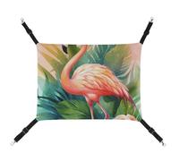 BVKWNTSA Convient pour toutes les saisons ! Hamac en toile imprimé flamant rose 1 pour animal domestique, lit suspendu pour chat et chien, respirant et confortable, essentiel