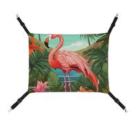 BVKWNTSA Convient pour toutes les saisons ! Hamac en toile imprimé flamant rose tropical pour animal domestique, lit suspendu pour chat et chien, respirant et confortable