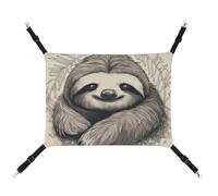 BVKWNTSA Convient pour toutes les saisons ! Hamac en toile imprimé paresseux mon esprit animal pour animal domestique, lit suspendu pour chat et chien, respirant et confortable, essentiel