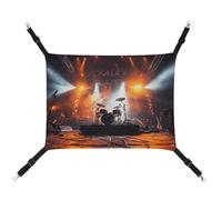 BVKWNTSA Convient pour toutes les saisons ! Hamac en toile imprimé scène de concert rock pour animal domestique, lit suspendu pour chat et chien, respirant et confortable, essentiel