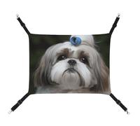 BVKWNTSA Convient pour toutes les saisons ! Hamac en toile imprimé Shih Tzu pour animal domestique, lit suspendu pour chat et chien, respirant et confortable, essentiel
