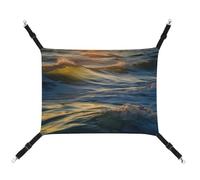 BVKWNTSA Convient pour toutes les saisons ! Hamac en toile imprimé vagues de l'océan pour animal domestique, lit suspendu pour chat et chien, respirant et confortable