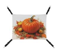 BVKWNTSA Convient pour toutes les saisons ! Hamac en toile imprimée citrouille d'automne pour animal domestique, lit suspendu pour chat et chien, respirant et confortable essentiel