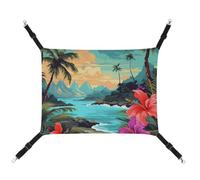 BVKWNTSA Convient pour toutes les saisons ! Hamac imprimé Hello Hawaï pour animal domestique, lit suspendu pour chat et chien, respirant et confortable, essentiel