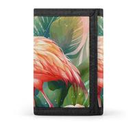 BVKWNTSA Élégant et durable Flamant rose tropical 1 portefeuille imprimé à trois volets, emplacements pour cartes, grande capacité et portable, Flamant rose tropical 1, Taille unique