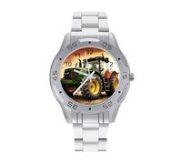 BVKWNTSA Élégante Montre Professionnelle à Quartz analogique avec Bracelet en Acier imprimé sur Le thème du Tracteur, légère et Confortable
