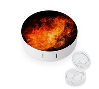 BVKWNTSA Étui à lentilles de contact rond et portable imprimé flamme rugissante est élégant et compact, facile à transporter et protège les lentilles.
