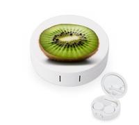 BVKWNTSA Étui pour lentilles de contact rond et portable imprimé kiwi vert élégant et compact, facile à transporter et protège les lentilles.