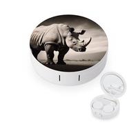 BVKWNTSA Étui rond portable pour lentilles de contact avec imprimé animal de l'Afrique du Sud, élégant et compact, facile à transporter et protège les lentilles.