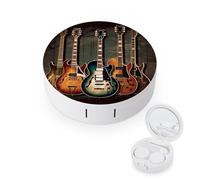 BVKWNTSA Étui rond portable pour lentilles de contact imprimé artistique élégant et compact, facile à transporter et protège les lentilles.