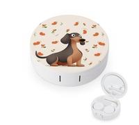 BVKWNTSA Étui rond portable pour lentilles de contact imprimé « I Love My Dog » - Élégant et compact, facile à transporter et protège les lentilles.