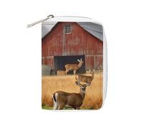 BVKWNTSA Ferme en cuir tendance avec porte-cartes imprimé cerf, porte-cartes de grande capacité, petit et pratique, facile à mettre dans les poches, sacs à main, sacs à dos, etc. Répond à vos besoins