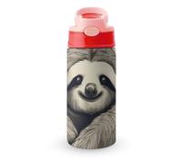 BVKWNTSA Gobelets pour enfants, bouteille d'eau isotherme sans BPA en acier inoxydable anti-fuite pour l'école, le sport et les voyages Motif paresseux mon esprit