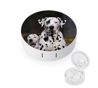 BVKWNTSA L'étui rond portable pour lentilles de contact imprimé chien dalmatien est élégant et compact, facile à transporter et protège les lentilles.