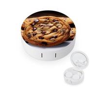 BVKWNTSA L'étui rond portable pour lentilles de contact imprimé chocolat est élégant et compact, facile à transporter et protège les lentilles.