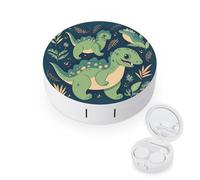 BVKWNTSA L'étui rond portable pour lentilles de contact imprimé dinosaure est élégant et compact, facile à transporter et protège les lentilles.