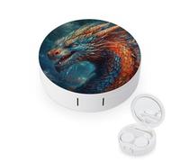 BVKWNTSA L'étui rond portable pour lentilles de contact imprimé Dragon Art est élégant et compact, facile à transporter et protège les lentilles.