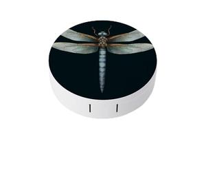 BVKWNTSA L'étui rond portable pour lentilles de contact imprimé libellule est élégant et compact, facile à transporter et protège les lentilles.