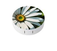 BVKWNTSA L'étui rond portable pour lentilles de contact imprimé marguerite est élégant et compact, facile à transporter et protège les lentilles.