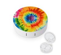 BVKWNTSA L'étui rond portable pour lentilles de contact imprimé tie-dye est élégant et compact, facile à transporter et protège les lentilles.
