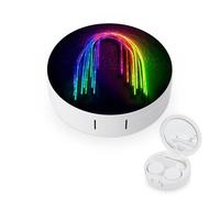 BVKWNTSA L'étui rond pour lentilles de contact imprimé arc-en-ciel est élégant et compact, facile à transporter et protège les lentilles.