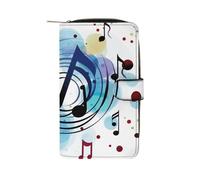 BVKWNTSA Mode Grande Capacité Polka Dot Musique Note de Musique Imprimé Portefeuille en Cuir Multifonctionnel pour Homme Femme Multi-Card Slot Business Casual Wallet, Note de musique à pois