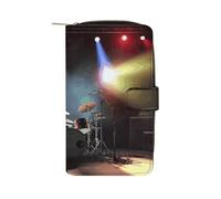 BVKWNTSA Mode Grande Capacité Rock Band Stage Portefeuille en Cuir Imprimé Multifonctionnel pour Homme Femme Multi-Card Slot Business Casual Wallet, Scène de groupe de rock, 19.7x11x3.5cm