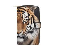 BVKWNTSA Mode Grande Capacité Tigre Imprimée Portefeuille en Cuir Multifonctionnel pour Homme Femme Multi-Card Slot Business Casual Wallet, tigre, 19.7x11x3.5cm