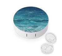 BVKWNTSA Portable rond, l'étui pour lentilles de contact imprimé océan profond est élégant et compact, facile à transporter et protège les lentilles.