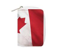 BVKWNTSA Porte-cartes tendance en cuir imprimé drapeau canadien, porte-cartes de grande capacité, petit et pratique, facile à mettre dans les poches, sacs à main, sacs à dos, etc. Répond à vos besoins