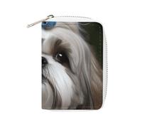 BVKWNTSA Porte-cartes tendance en cuir Shih Tzu imprimé chien, grande capacité, petit et pratique, facile à mettre dans les poches, sacs à main, sacs à dos, etc. Répond à vos besoins de rangement