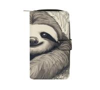 BVKWNTSA Portefeuille à la mode grande capacité en cuir imprimé paresseux mon esprit animal multifonction pour homme et femme, multi-fentes pour cartes, portefeuille d'affaires décontracté, Paresseux