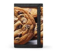 BVKWNTSA Portefeuille à trois volets élégant et durable avec imprimé biscuit au chocolat, emplacements pour cartes, grande capacité et portable, Cookie au chocolat., Taille unique