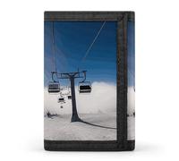 BVKWNTSA Portefeuille à trois volets élégant et durable avec imprimé téléski at Sunshine, emplacements pour cartes, grande capacité et portable, Remontée mécanique au soleil, Taille unique
