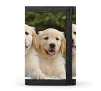 BVKWNTSA Portefeuille à trois volets imprimé Golden Retriever Puppies élégant et durable, emplacements pour cartes, grande capacité et portable, Chiots Golden Retriever, Taille unique