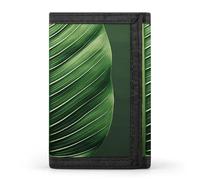 BVKWNTSA Portefeuille d'été élégant et durable à trois volets avec imprimé feuilles tropicales, emplacements pour cartes, grande capacité et portable, Feuille tropicale d'été, Taille unique