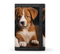 BVKWNTSA Portefeuille élégant et durable à trois volets avec emplacements pour cartes, grande capacité et portable, Chiots Chiens Animaux Animaux, Taille unique