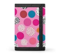 BVKWNTSA Portefeuille élégant et durable à trois volets avec imprimé à pois roses, emplacements pour cartes, grande capacité et portable, Crazy Pink Polka Dots, Taille unique