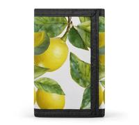 BVKWNTSA Portefeuille élégant et durable à trois volets imprimé feuilles de citron, emplacements pour cartes, grande capacité et portable, Feuilles de branches de citron, Taille unique
