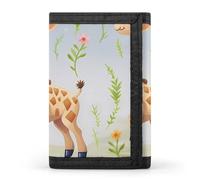 BVKWNTSA Portefeuille élégant et durable à trois volets imprimé girafe, emplacements pour cartes, grande capacité et portable, Jolie girafe., Taille unique