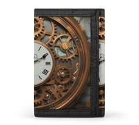 BVKWNTSA Portefeuille élégant et durable à trois volets imprimé horloge steampunk rouillée, emplacements pour cartes, grande capacité et portable, Horloge steampunk rouillée, Taille unique