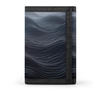 BVKWNTSA Portefeuille élégant et durable imprimé vagues noir foncé à trois volets, emplacements pour cartes, grande capacité et portable, Vagues noires profondes, Taille unique